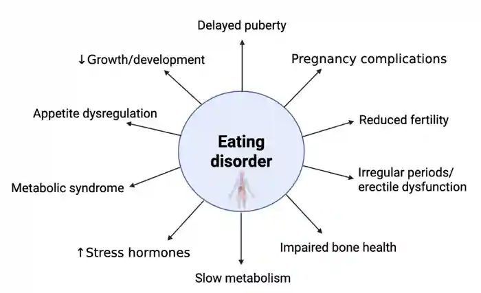 Figure 2 – Consequences of eating disorders. Image created with Biorender.